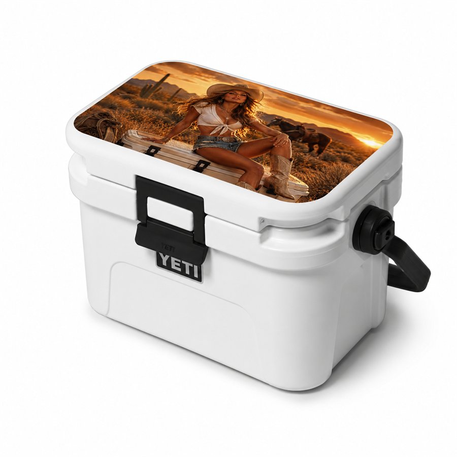 Golden Hour Cowgirl cooler skin